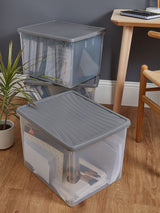 Next Wham 3 x 50L Stackable Plastic Archive Storage Box with Lid- Buy online at McGrocer