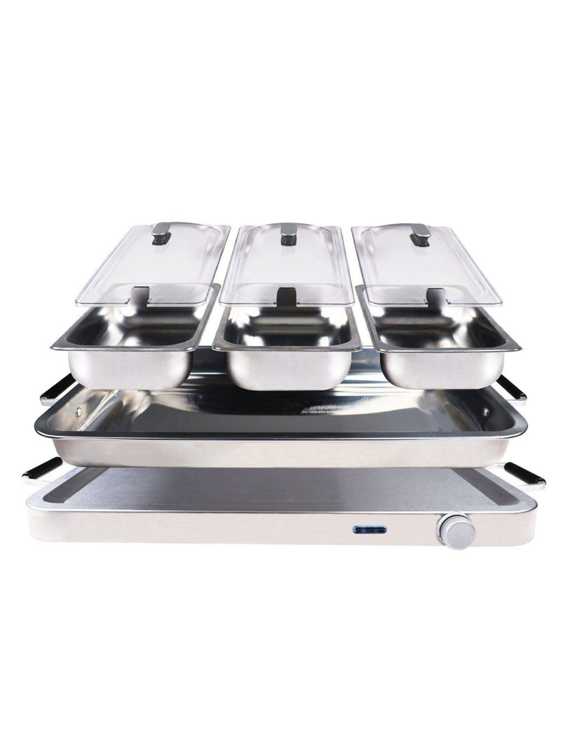 Callow Silver Buffet Warmer with 3 serving trays - British product