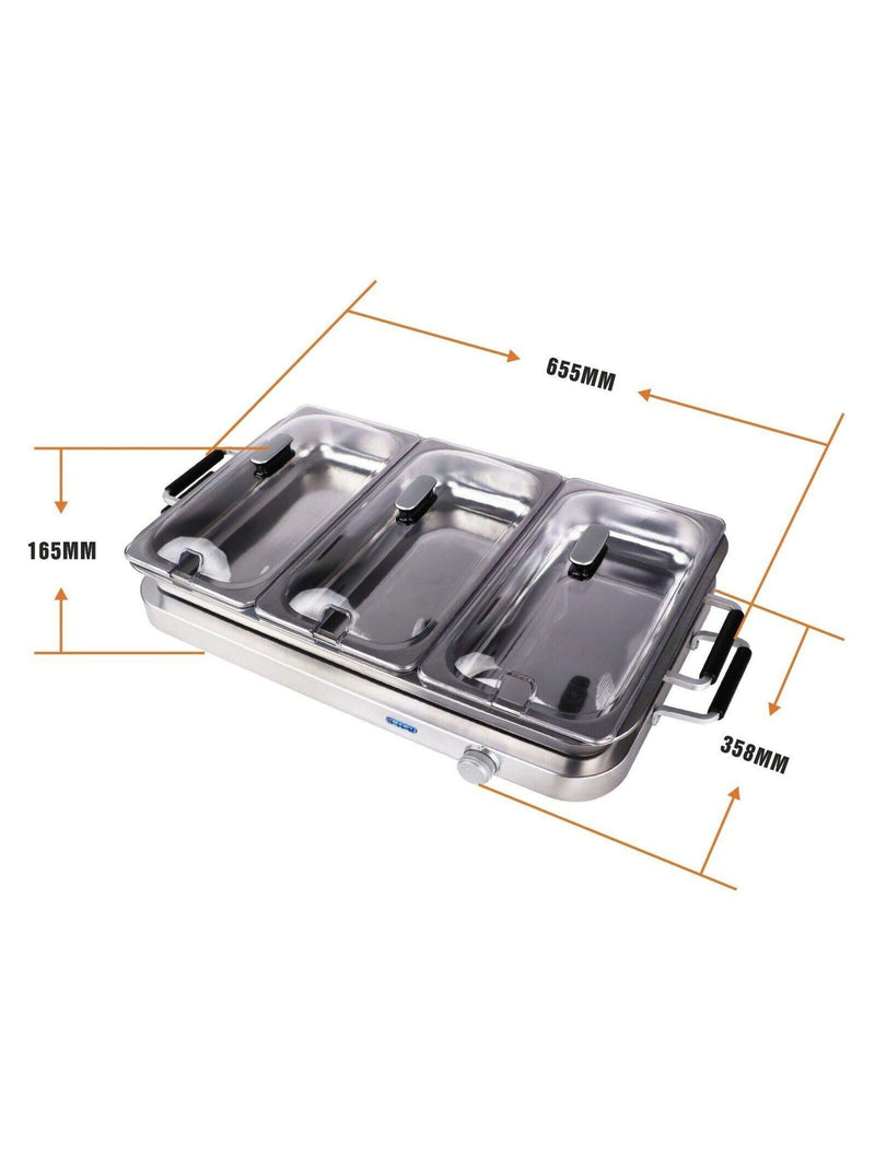 Callow Silver Buffet Warmer with 3 serving trays - British product
