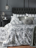 Laura Ashley Grey Charcoal Reversible Tuileries duvet cover set, UK version