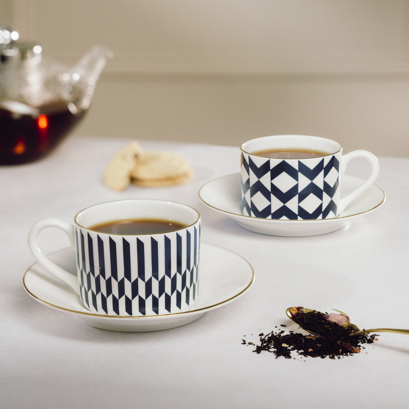 Whittard Chelsea cup and saucer duo with 22ct gold detailing, UK version