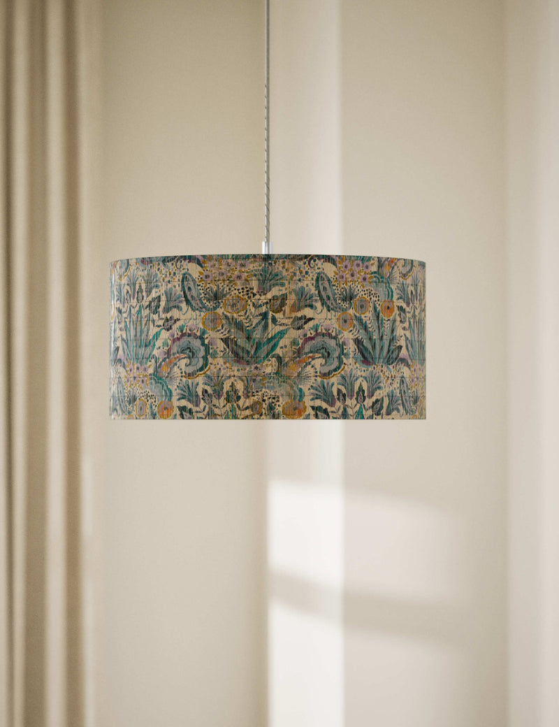 Bamboo print shade, natural finish, 38 cm height, UK version