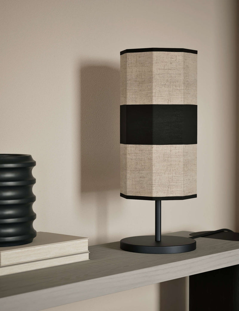 M&S Band Table Lamp with hexagon fabric shade 50cm (British brand)