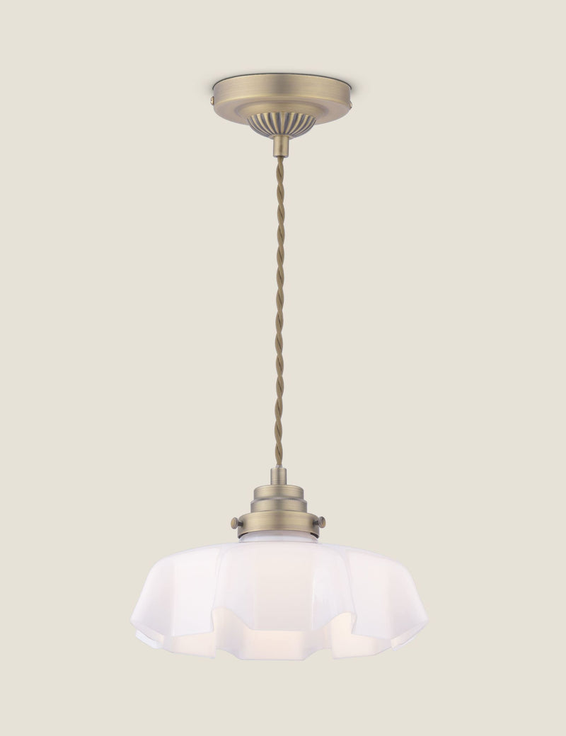 Laura Ashley Banham fluted glass pendant light - British product