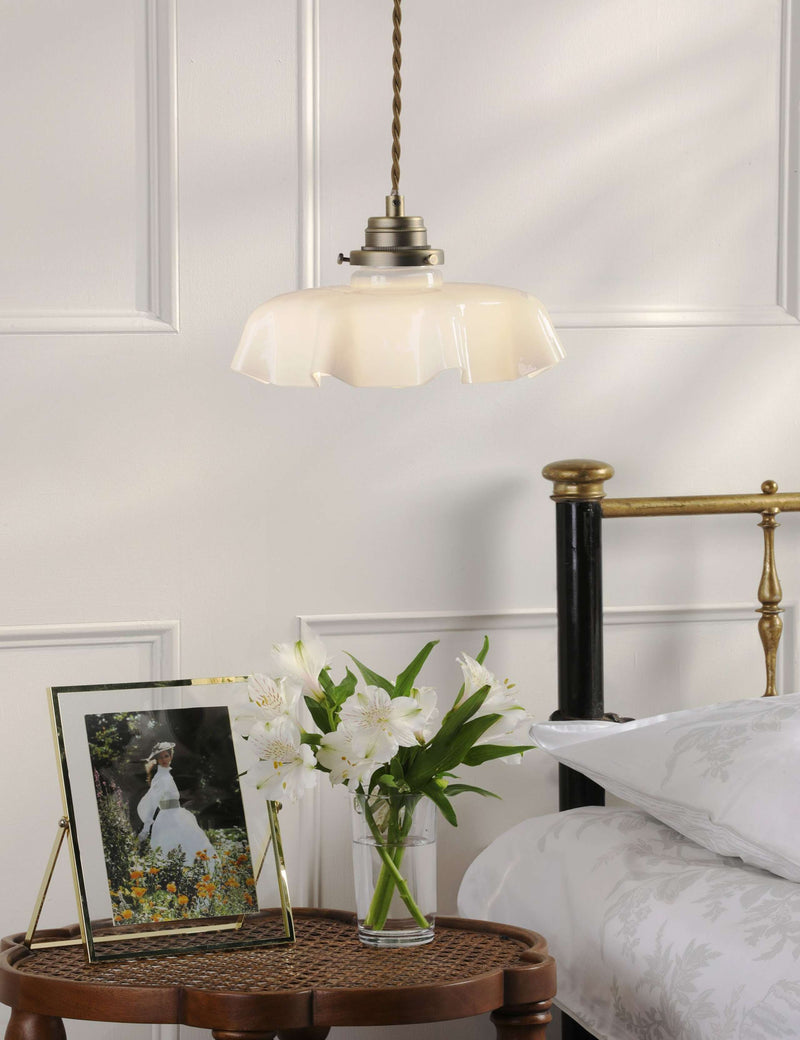 Laura Ashley Banham fluted glass pendant light - British product