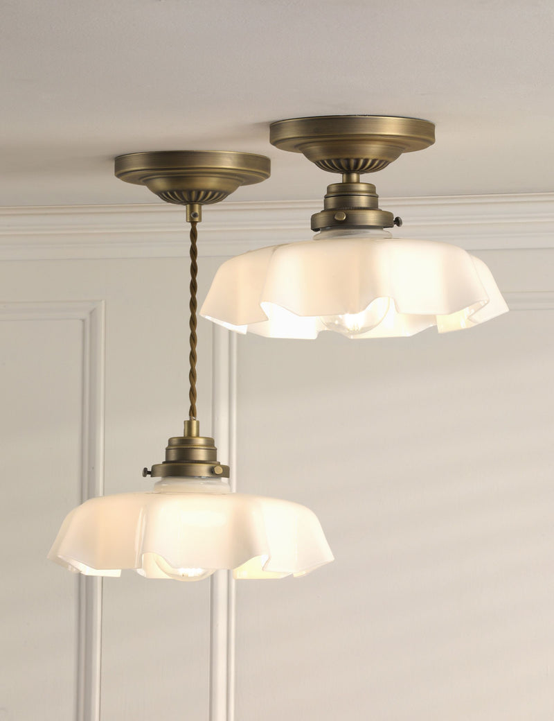 Laura Ashley Banham fluted glass pendant light - British product