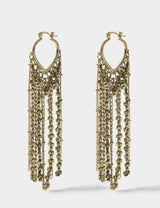 M&S Beaded Fringe Drop Hoop Earrings- Buy online at McGrocer