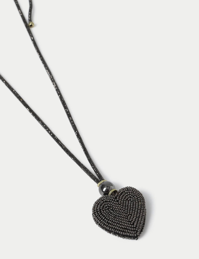 Beaded heart long pendant necklace jewelry imported from the UK