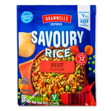 Beef flavour savoury rice instant packet mix (British brand)