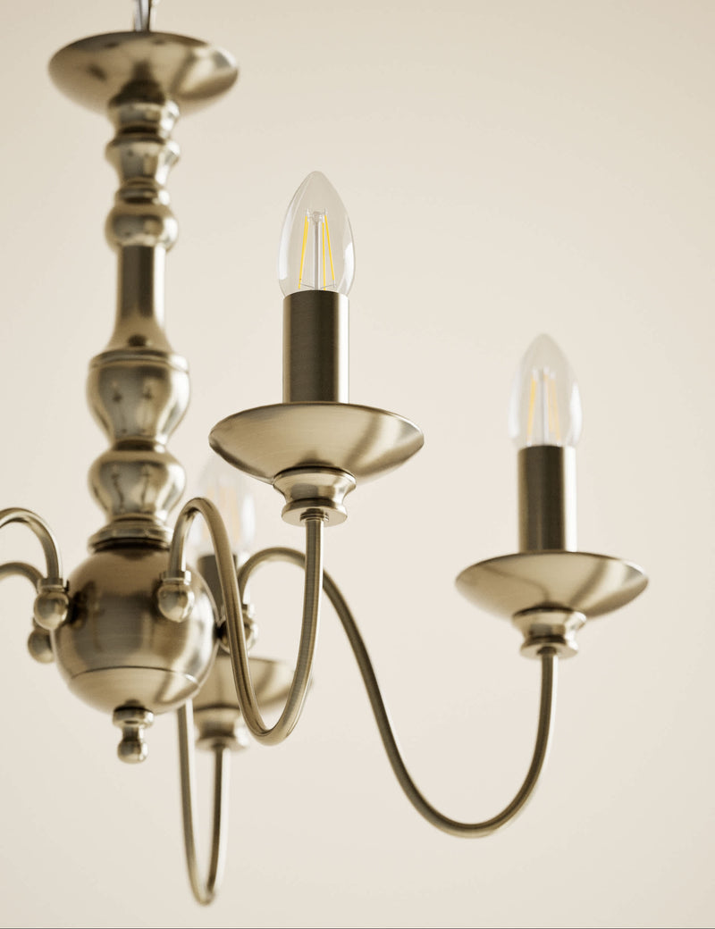 Bethany chandelier antique brass five lights (British brand)