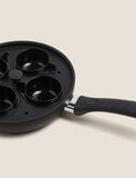 Black Aluminium egg poacher 20cm with four rings (British brand)