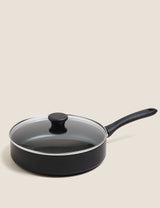 M&S Black Aluminium Large Non-Stick Sauté Pan 26cm- Buy online at McGrocer