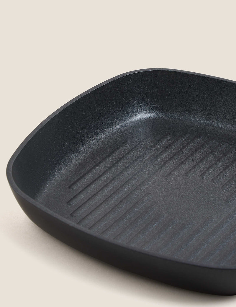 Black Aluminium 26cm Non-Stick Griddle Pan - British product