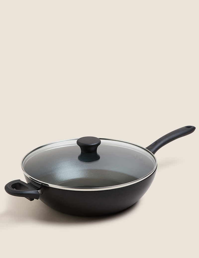 Black Aluminium non-stick wok 30cm (British brand)