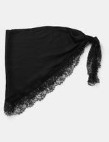 M&S Black Satin and Lace Tie Scarf- Buy online at McGrocer