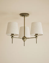M&S Blair 3-Light Flush Ceiling Light with Gold Trims- Buy online at McGrocer