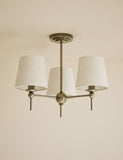Blair flush ceiling light with three fabric shades 50cm - British product