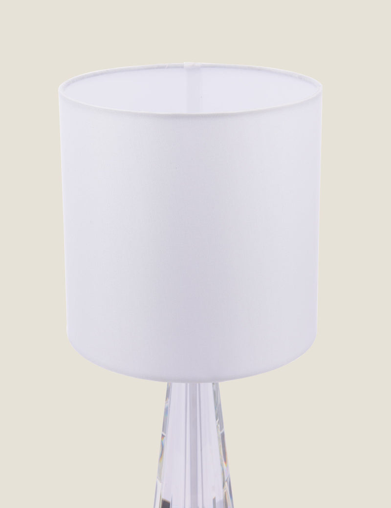 Laura Ashley Blake rechargeable table lamp with chrome base, UK version