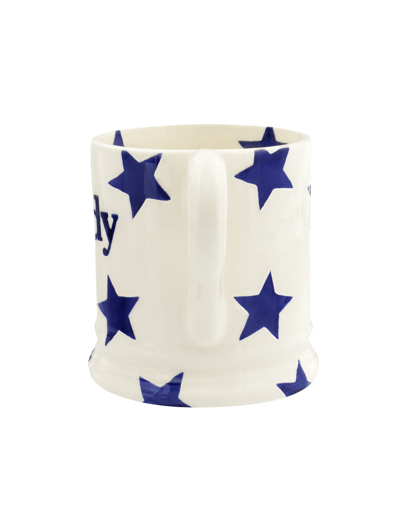 Emma Bridgewater Blue Star Daddy ceramic mug 284ml - British product