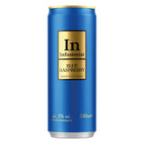 Infusionist Blue Raspberry vodka cocktail cans, imported from the UK