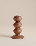 Bobbin wooden dinner candle holder - British product