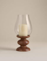 M&S Bobbin Wooden Hurricane Candle Holder- Buy online at McGrocer