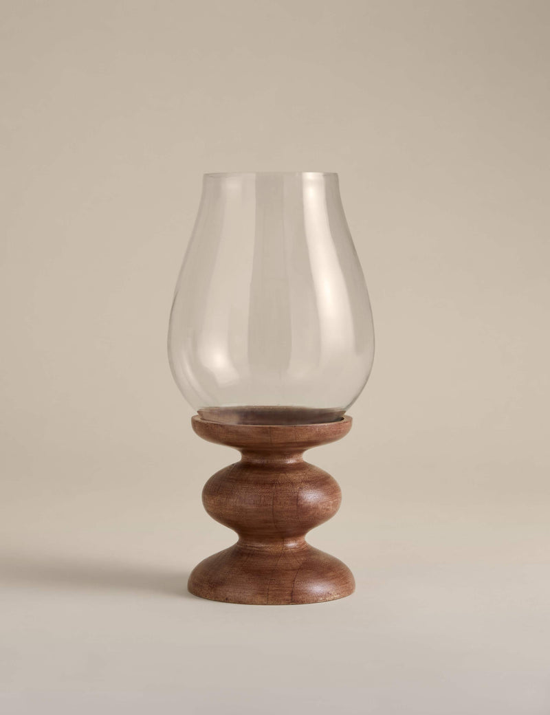 Bobbin wooden hurricane candle holder 31x16x16 cm, UK version