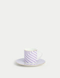 Bone China Geometric Espresso Cup & Saucer