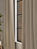 Bouclé eyelet curtains 100% polyester, imported from the UK