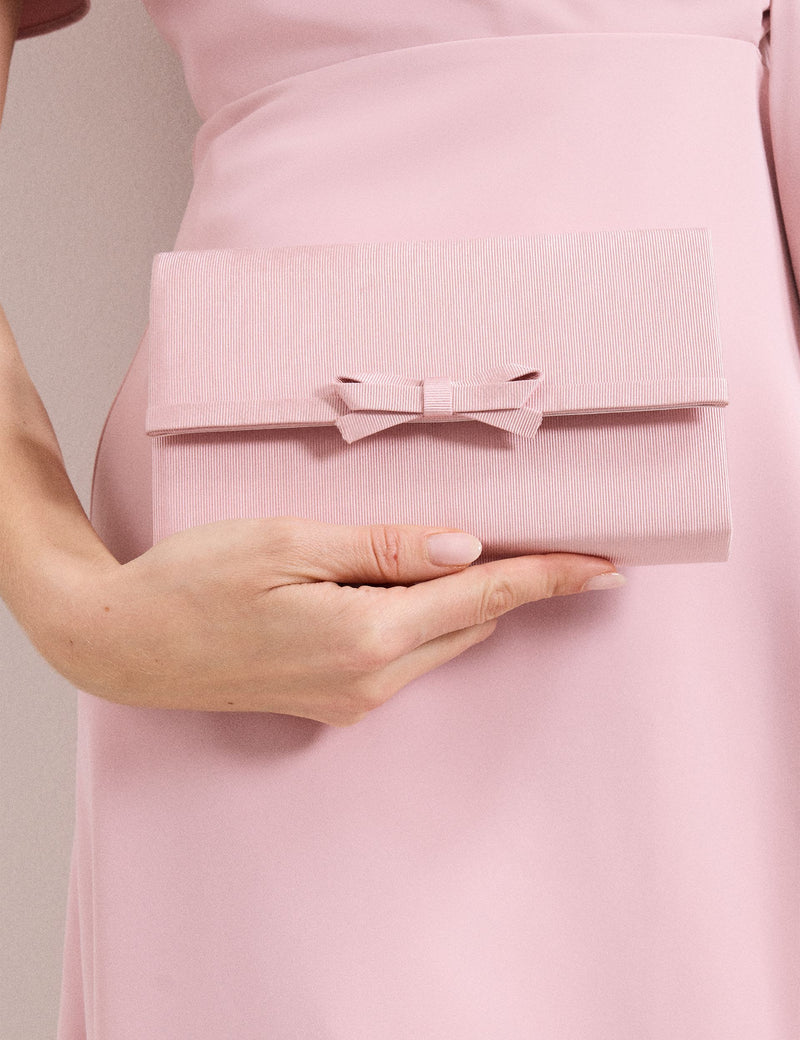Phase Eight clutch bag with bow chain strap - British product