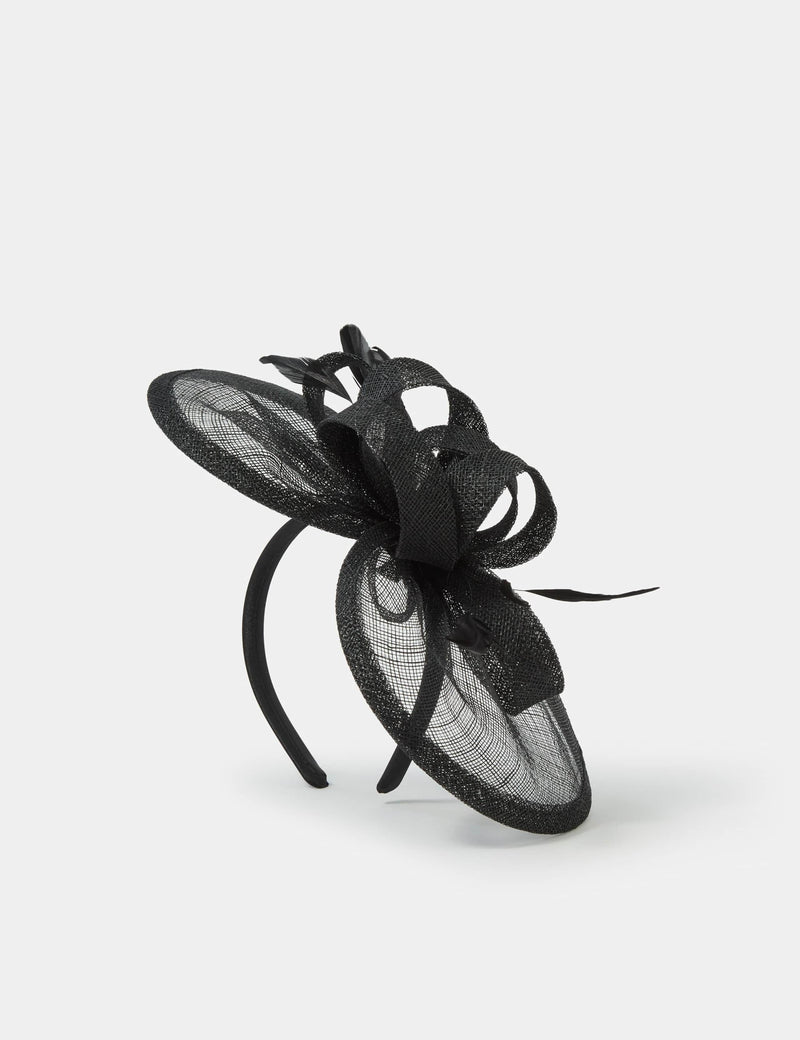 Accessorize bow feather disc fascinator headband (British brand)
