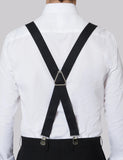 Moss black tie braces with clip-on straps, UK version