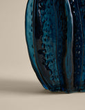 Bright colour glass vase with rippled form and glossy finish (British brand)