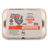 British medium free range eggs, 6 pack, UK version