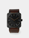 brown leather square watch - British product