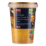 Butternut squash soup with sweet potato and red lentils (British brand)