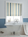 Laura Ashley blue awning stripe Roman blind, imported from the UK