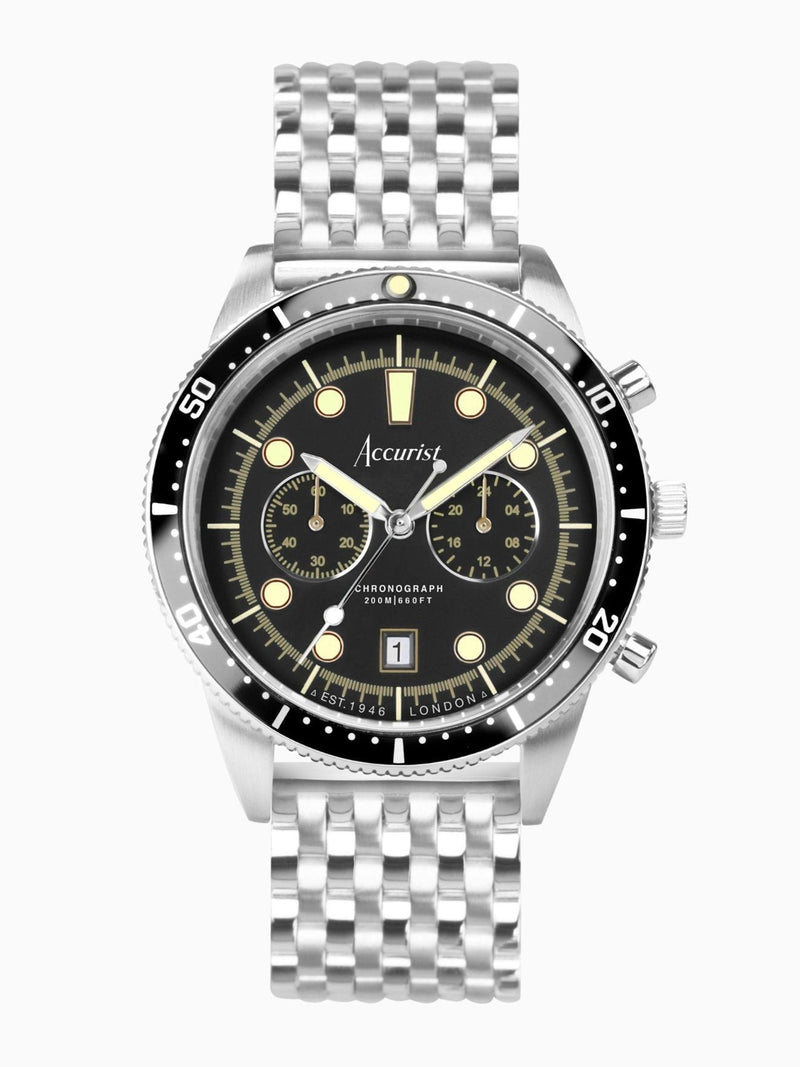 Accurist Silver Dive Chronograph Watch - British product