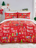 Fusion Red Santa's Little Helper Christmas Duvet Cover and Pillowcase Set
