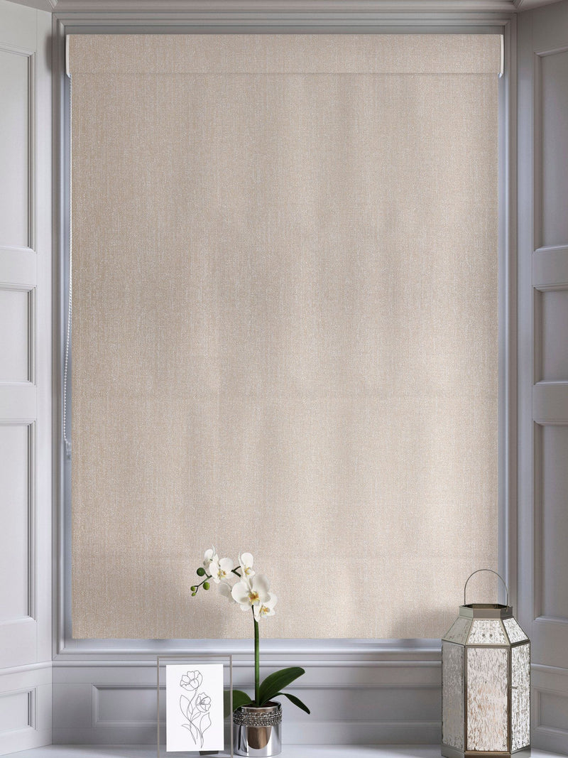 Natural glittery made to measure Roman blind - British product