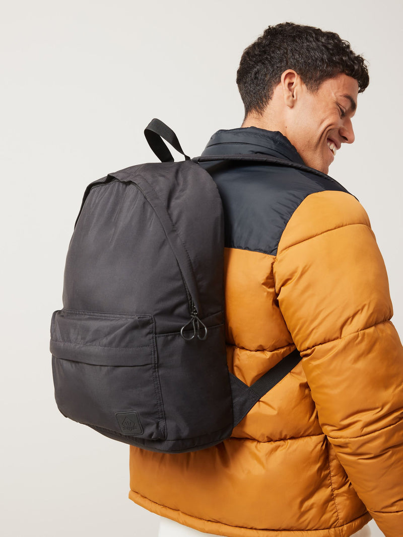 Black Core rucksack bag, nylon construction with multiple pockets - British product
