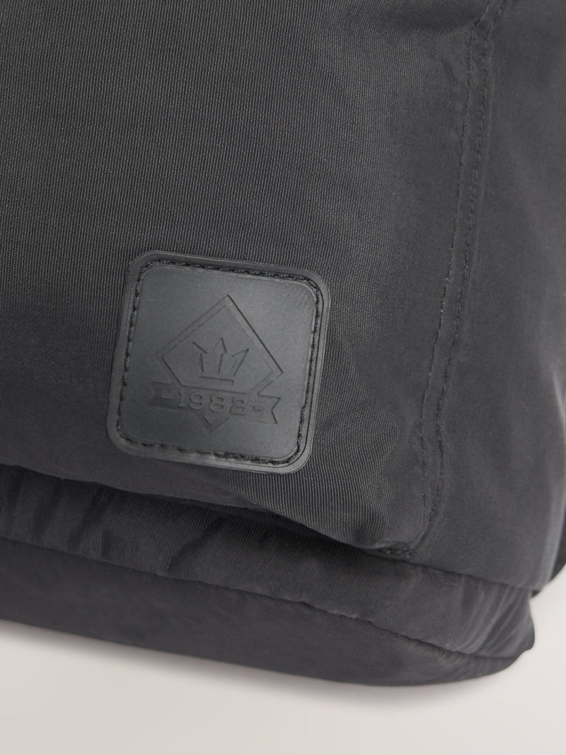 Black Core rucksack bag, nylon construction with multiple pockets - British product
