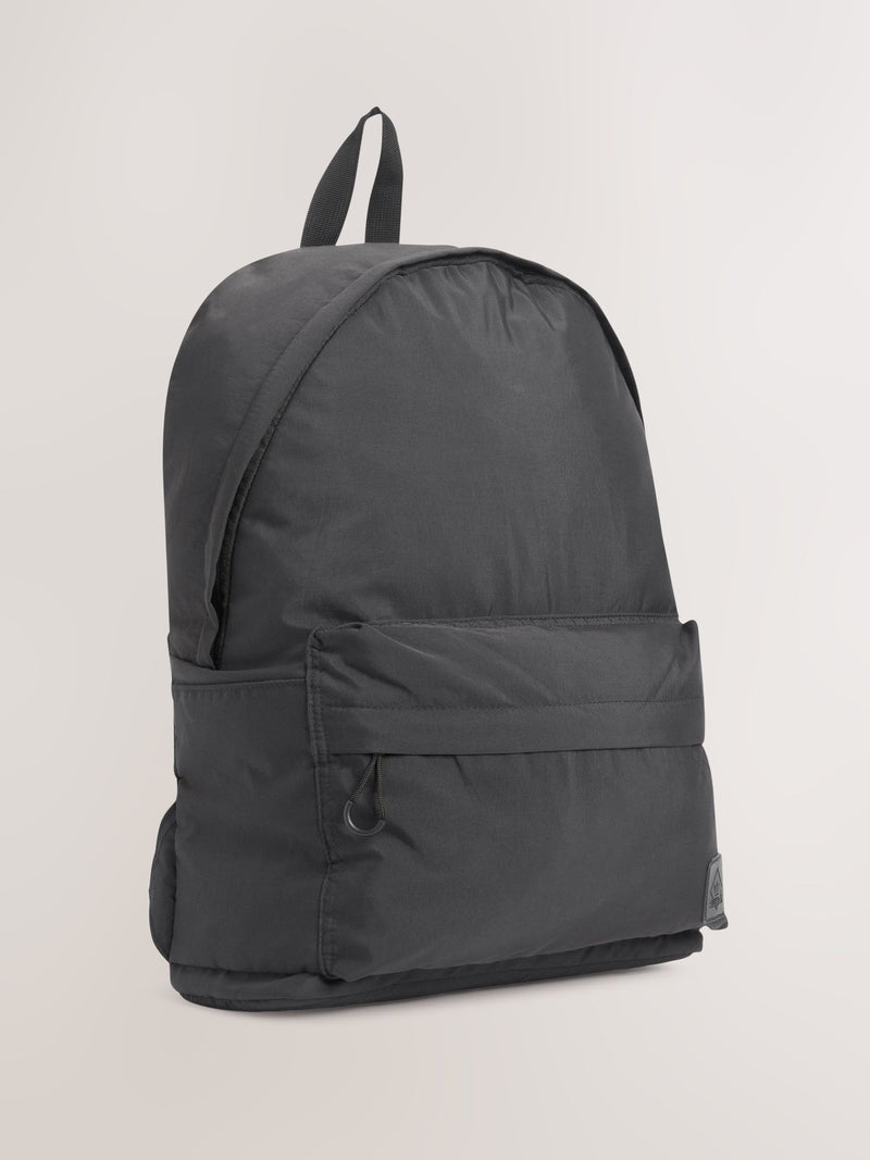 Black Core rucksack bag, nylon construction with multiple pockets - British product