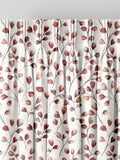 Red April made to measure trailing leaf curtains (British brand)