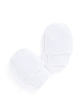 JoJo Maman Bébé white scratch mitts 3-pack, imported from the UK