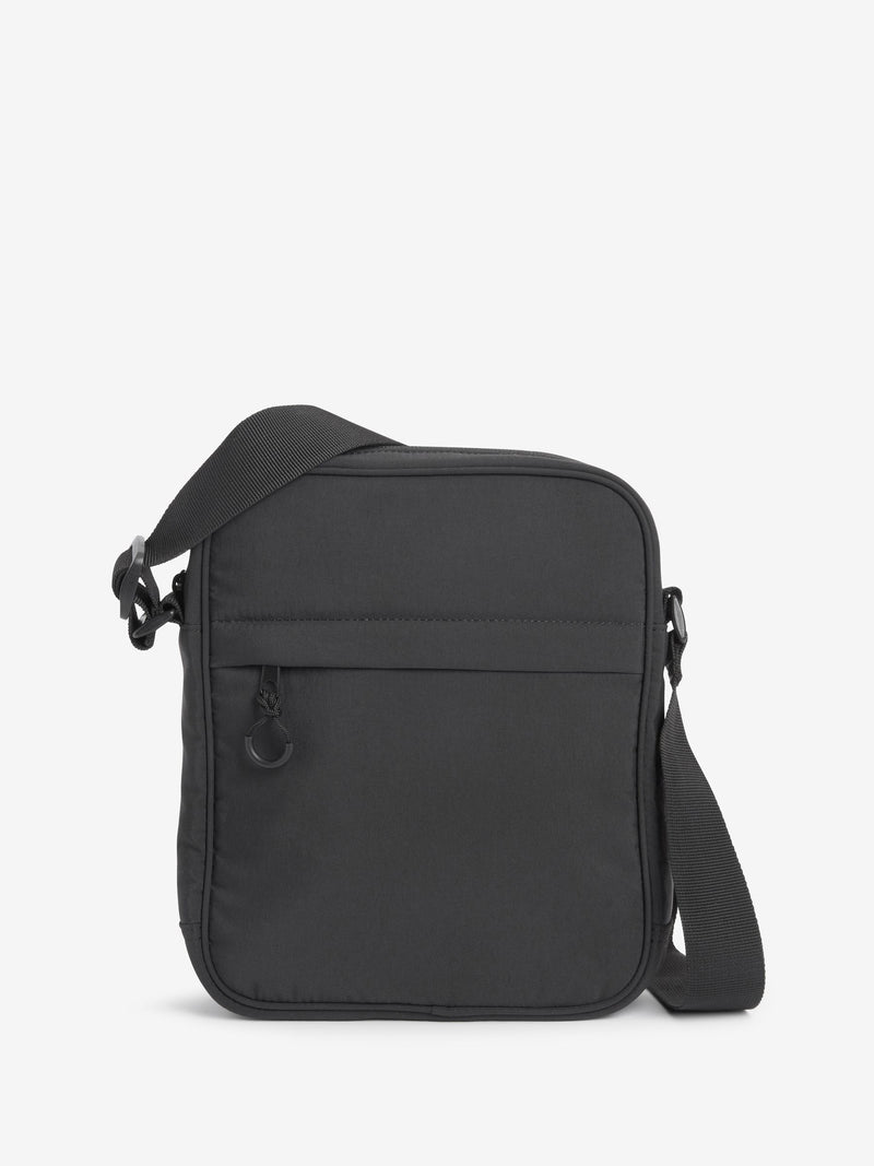 Black cross-body bag nylon zippered pockets UK version