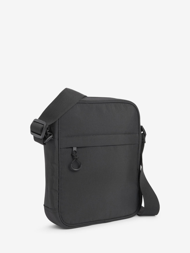Black cross-body bag nylon zippered pockets UK version