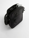 Black cross-body bag nylon zippered pockets UK version