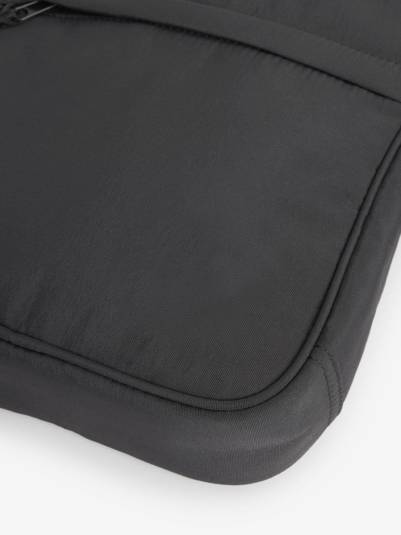 Black cross-body bag nylon zippered pockets UK version