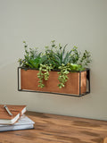 Green Artificial Succulent Garden in Bronx Wood Trough